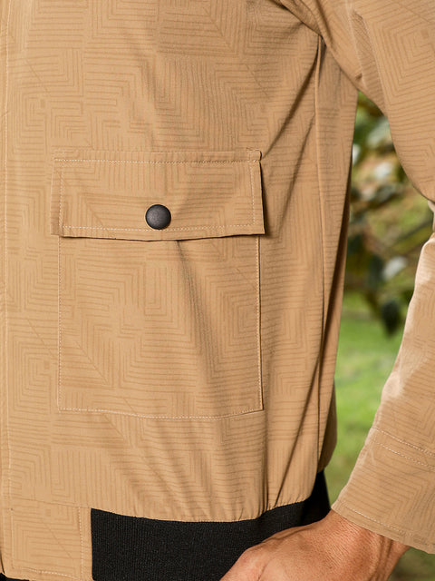 Just Be Zip-Front Geometric-Jacquard Jacket