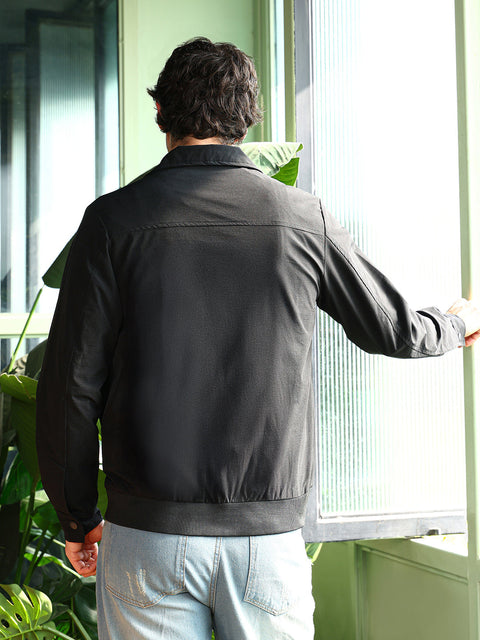 Just Be Zip-Front Geometric-Jacquard Jacket