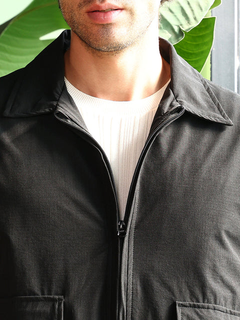 Just Be Zip-Front Geometric-Jacquard Jacket