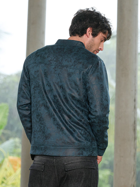 Hookd Embossed-Suede Rider Jacket