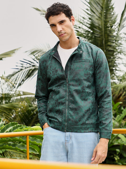 Hookd Embossed-Suede Rider Jacket