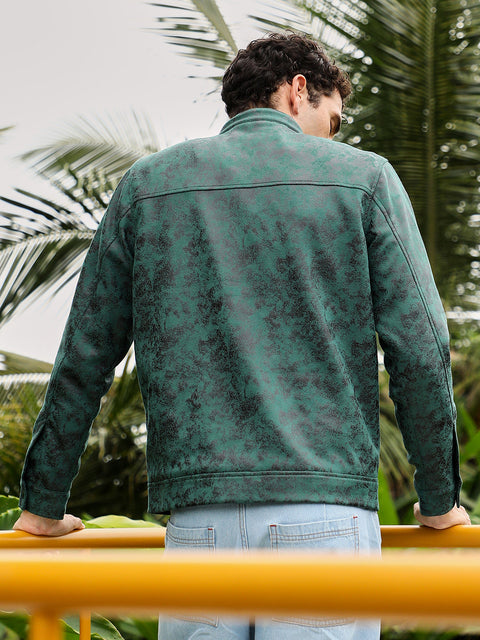 Hookd Embossed-Suede Rider Jacket