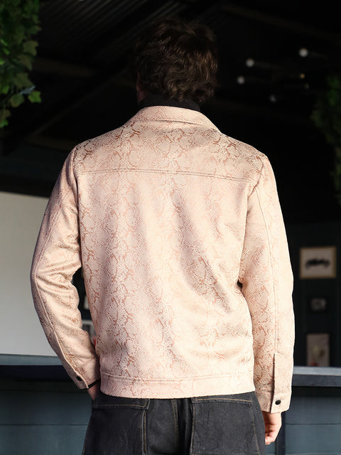 Hooked Reptilia-Jacquard Biker Jacket