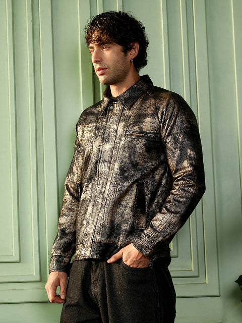 Hooked Reptilia-Jacquard Bomber Jacket