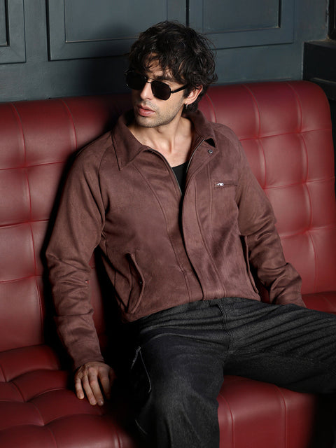 Hooked Suede Bomber Jacket