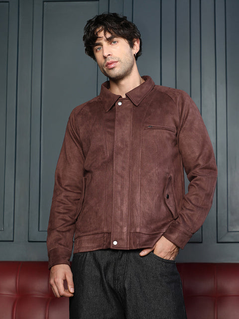 Hooked Suede Bomber Jacket