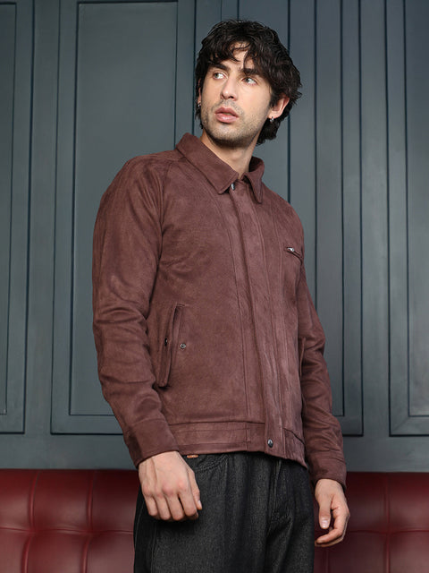 Hooked Suede Bomber Jacket