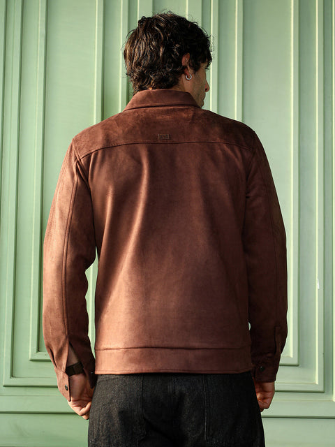 Interim Suede Zip-Front Jacket
