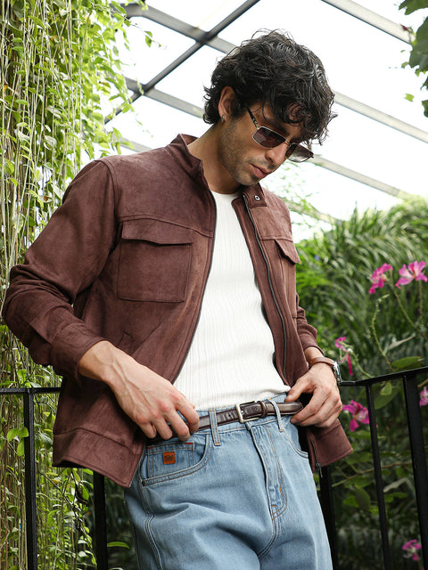 Interim Solid Utility-Suede Rider Jacket