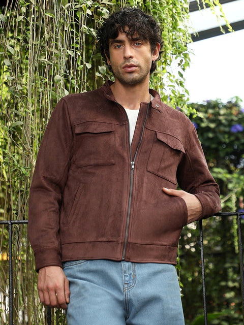 Interim Solid Utility-Suede Rider Jacket