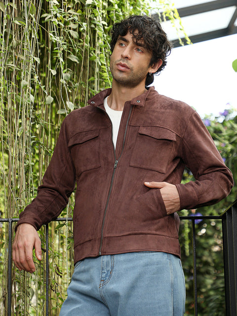 Interim Solid Utility-Suede Rider Jacket