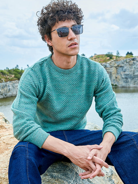 Behookd Men's Textured Knit Pullover Sweater