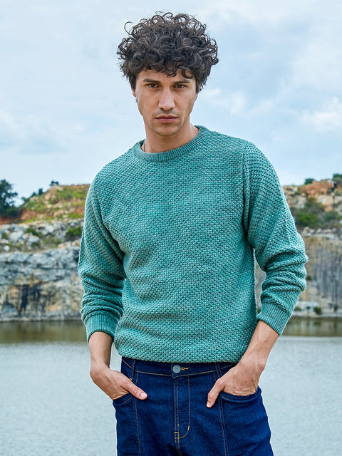 Behookd Men's Textured Knit Pullover Sweater