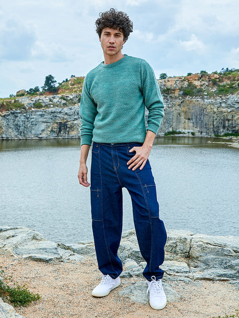 Behookd Men's Textured Knit Pullover Sweater