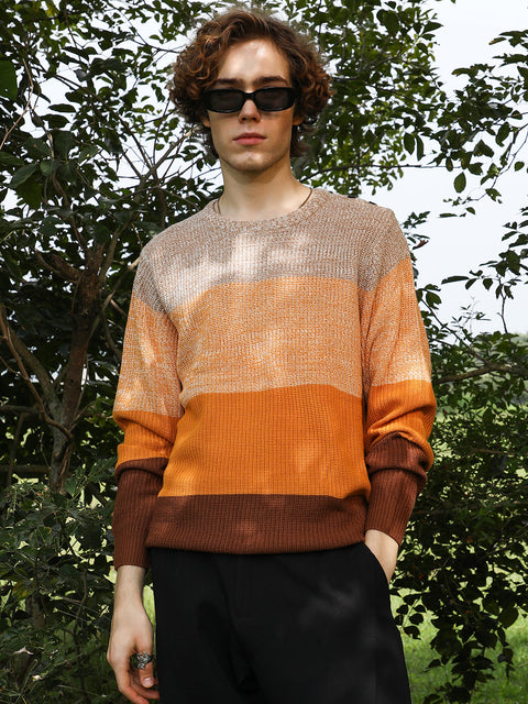 Hookd Contrast Panel Pullover Sweater