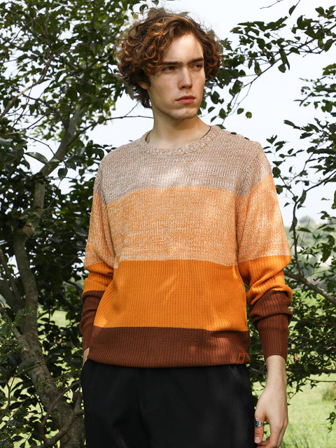 Hookd Contrast Panel Pullover Sweater