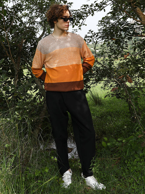 Hookd Contrast Panel Pullover Sweater