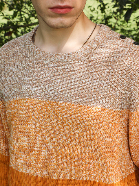 Hookd Contrast Panel Pullover Sweater