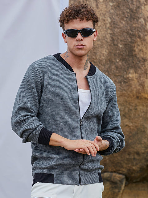 Behookd Zip-Front Knitted Jacket