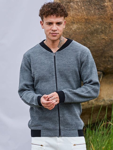 Behookd Zip-Front Knitted Jacket