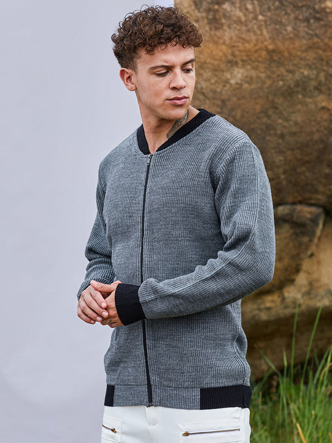 Behookd Zip-Front Knitted Jacket