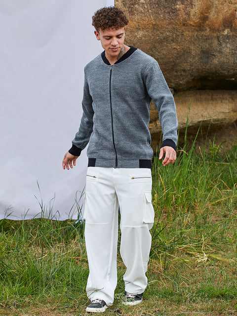 Behookd Zip-Front Knitted Jacket