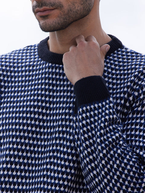 Chaos Contrast Textured Knit Sweater