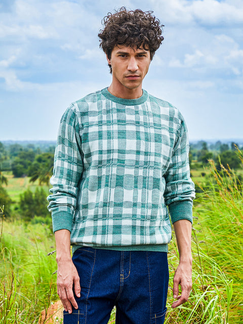 Chaos Men's Tartan Plaid Pullover Sweater