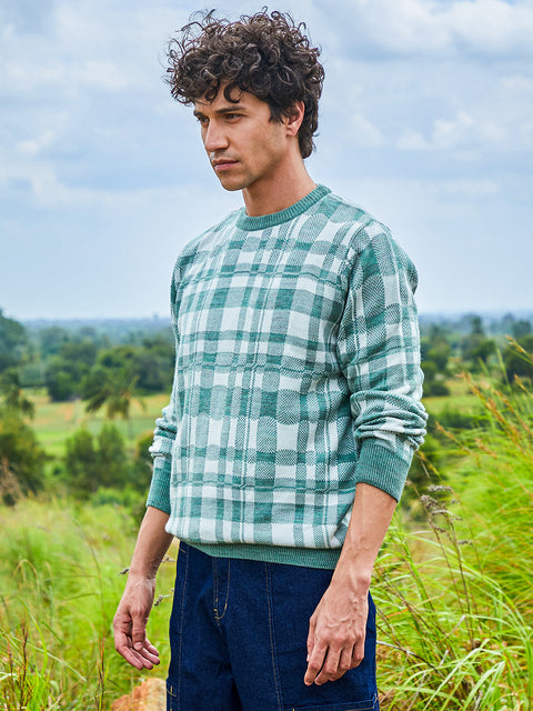 Chaos Men's Tartan Plaid Pullover Sweater