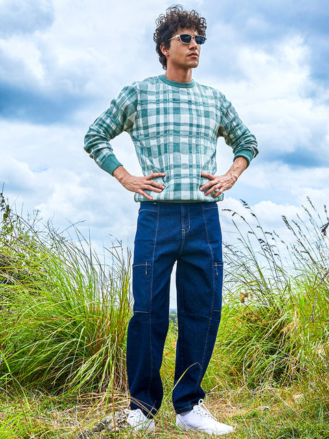 Chaos Men's Tartan Plaid Pullover Sweater