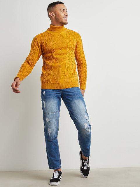 Behookd Relaxed Cable-Knit Pullover Sweater