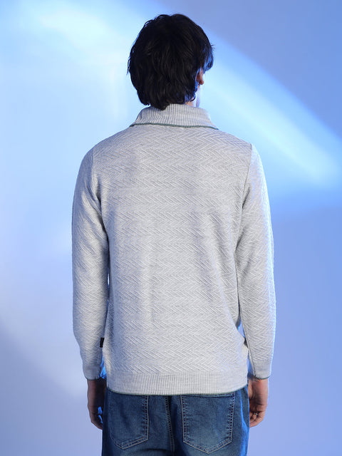 Hooked Herringbone Textured Pullover Sweater