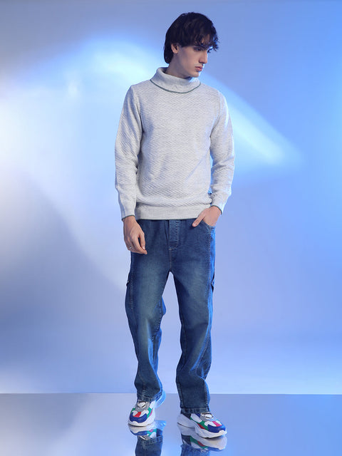 Hooked Herringbone Textured Pullover Sweater