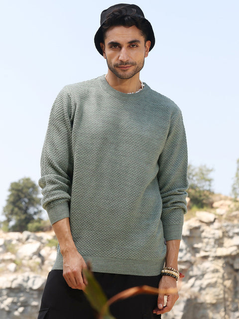 Just Be Textured Knit Pullover Sweater