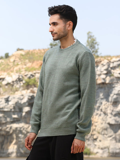 Just Be Textured Knit Pullover Sweater