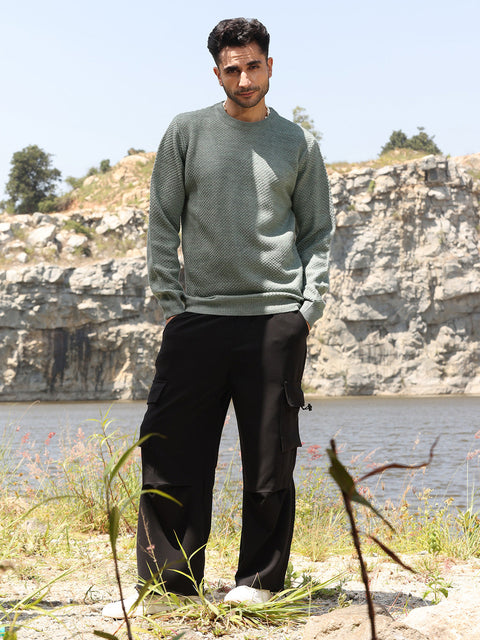 Just Be Textured Knit Pullover Sweater