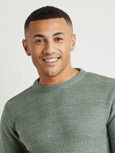 Just Be Textured Knit Pullover Sweater