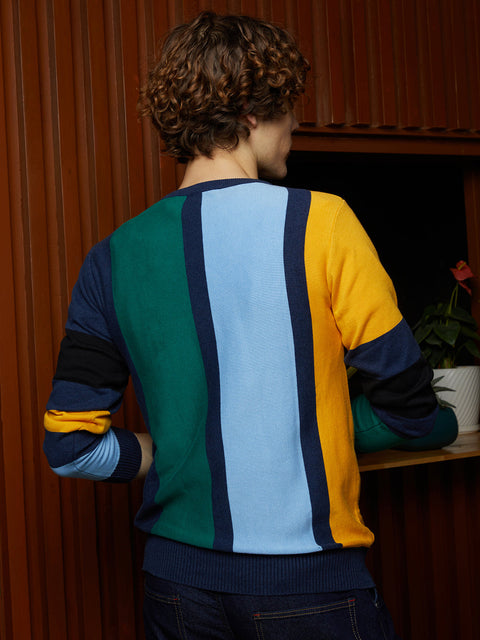 Hookd Contrast Panel Pullover Sweater