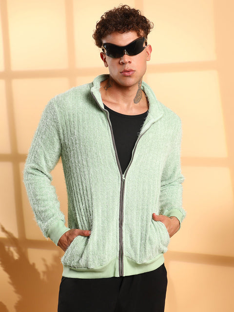 CAHOOT Self-Design Striped Knitted Jacket