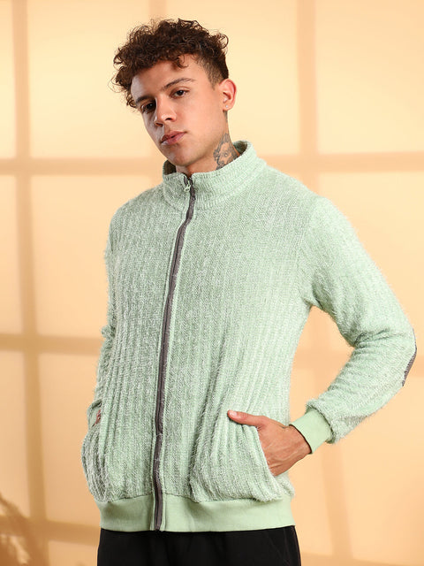 CAHOOT Self-Design Striped Knitted Jacket