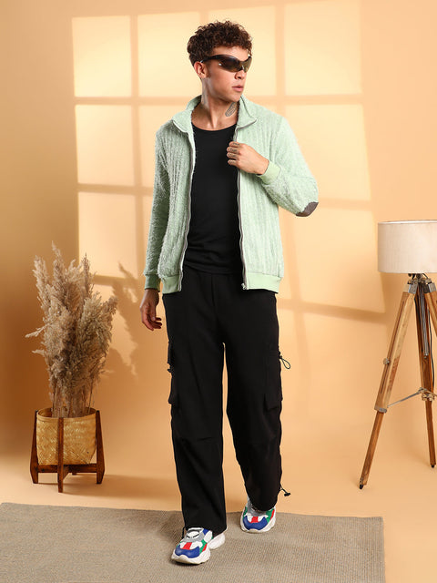 CAHOOT Self-Design Striped Knitted Jacket