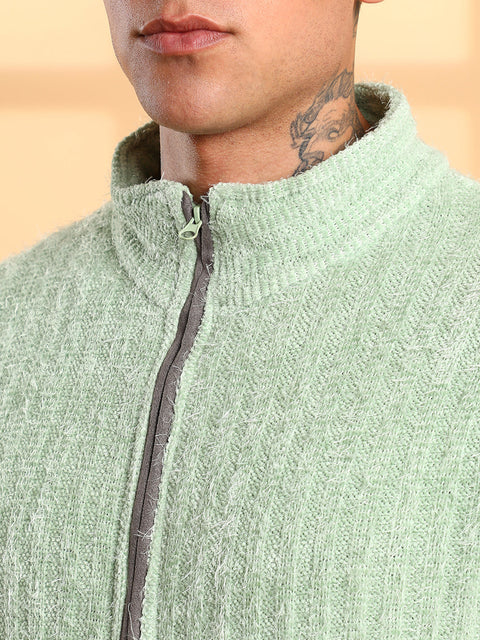 CAHOOT Self-Design Striped Knitted Jacket