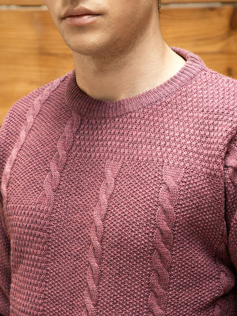 Hooked Twist-Knit Pullover Sweater
