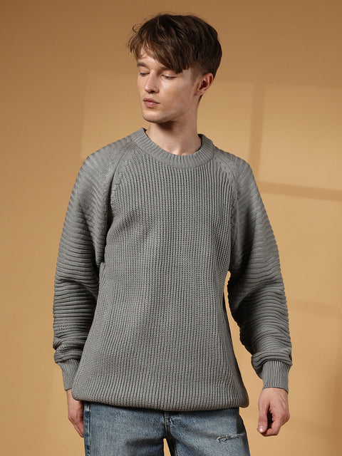 XYNG Self-Raglan Knit Pullover Sweater