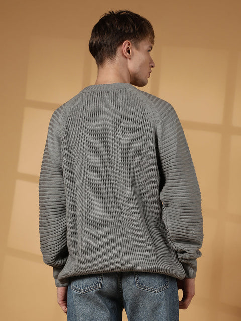 XYNG Self-Raglan Knit Pullover Sweater