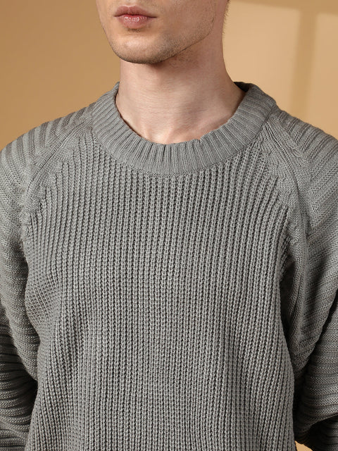 XYNG Self-Raglan Knit Pullover Sweater