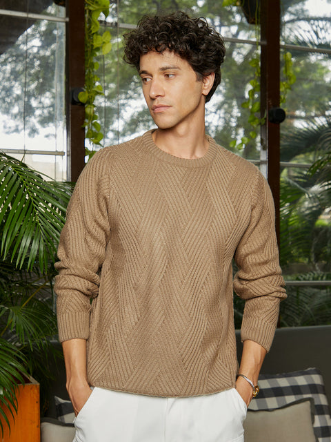 Hookd Basket-Knit Pullover Sweater