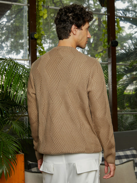 Hookd Basket-Knit Pullover Sweater