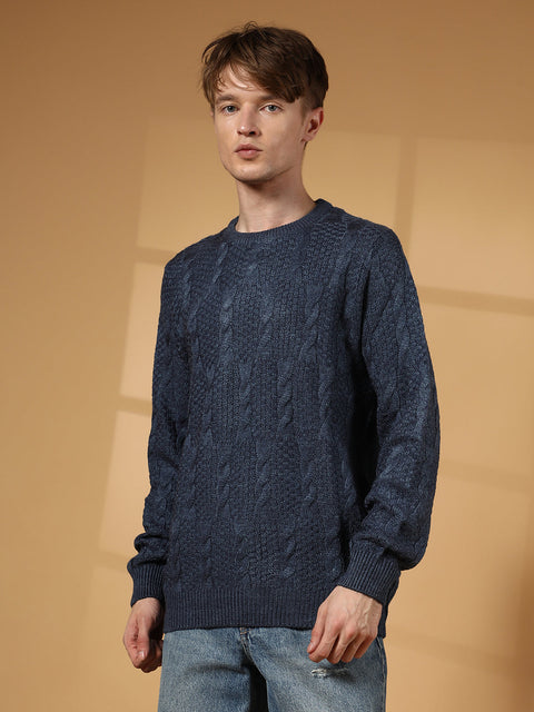 Hookd Twist-Knit Pullover Sweater