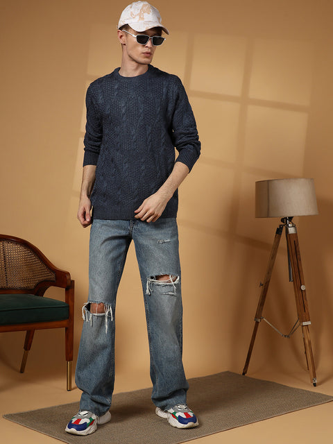 Hookd Twist-Knit Pullover Sweater
